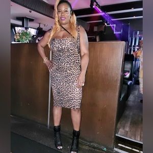 PrettyLittle Thing Leopard Print dress Size 12